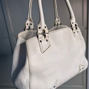 Cole Haan Ivory Textured Leather Shoulder Bag